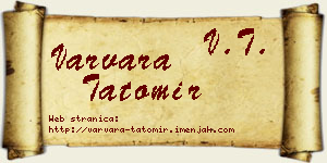 Varvara Tatomir vizit kartica
